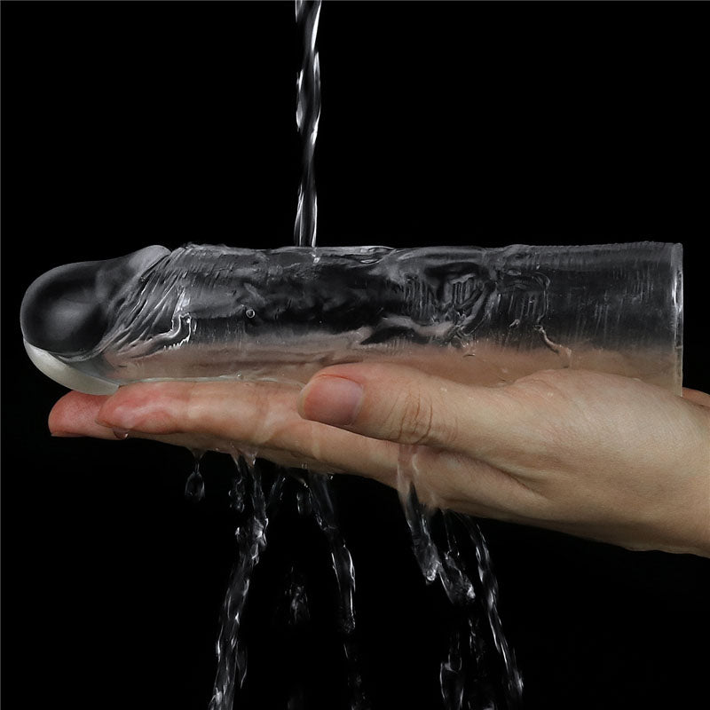 Flawless Clear Penis Sleeve 1'' - Clear 2.5 cm Penis Extender Sleeve Lovetoy