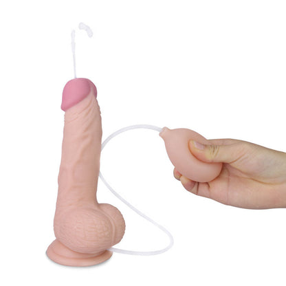 Cumming Softee Soft Ejaculation Cock 8'' with Balls - Flesh 20.3 cm Squirting Dong Lovetoy