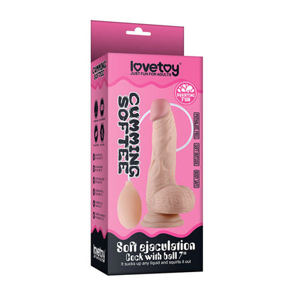 Cumming Softee Soft Ejaculation Cock 8'' with Balls - Flesh 20.3 cm Squirting Dong Lovetoy