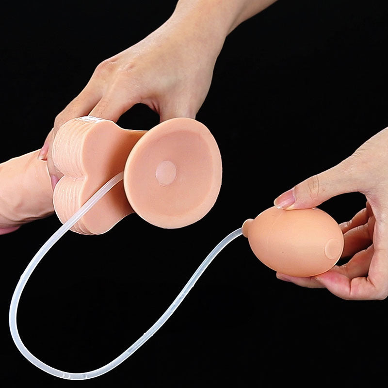 Cumming Softee Soft Ejaculation Cock 9'' with Balls - Flesh 22.9 cm Squirting Dong Lovetoy