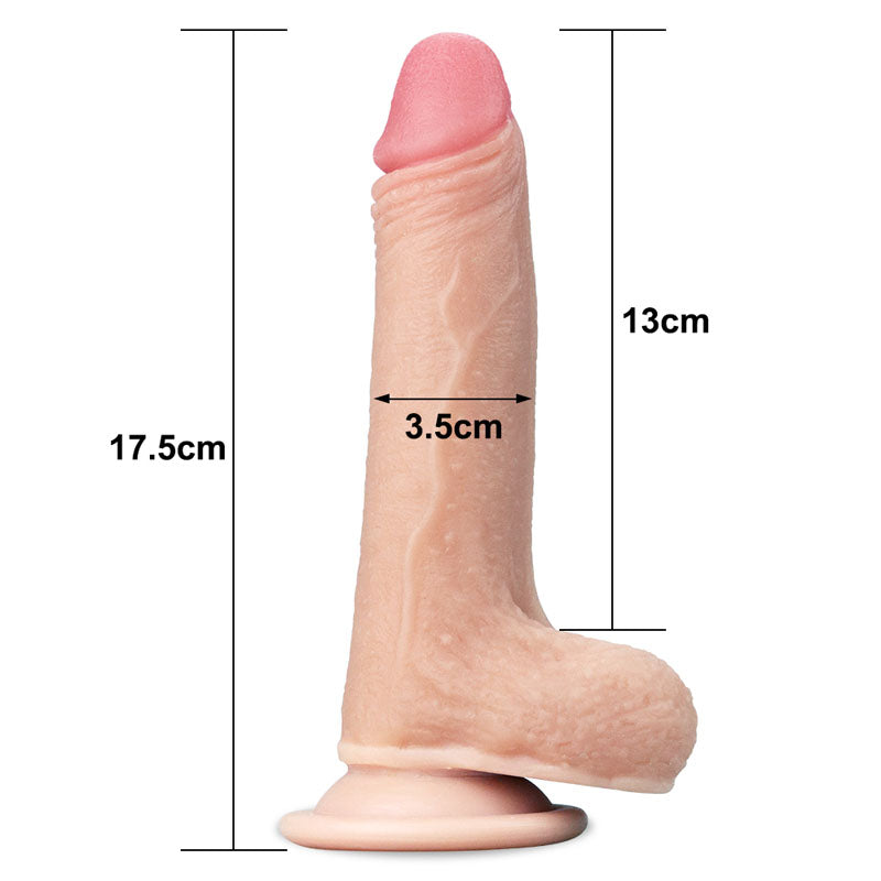 Sliding Skin Dual Layer Dong - Flesh 17.8 cm (7'') Dong with Flexible Skin Lovetoy