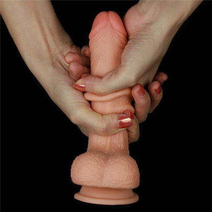 Sliding Skin Dual Layer Dong - Flesh 17.8 cm (7'') Dong with Flexible Skin Lovetoy
