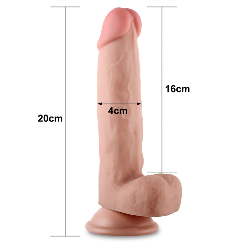 Sliding Skin Dual Layer Dong - Flesh 20.3 cm (8'') Dong with Flexible Skin Lovetoy