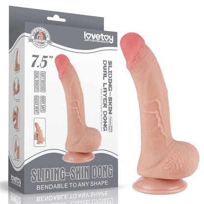 Sliding Skin Dual Layer Dong - Flesh 19.5 cm (7.5'') Dong with Flexible Skin Club X Australia