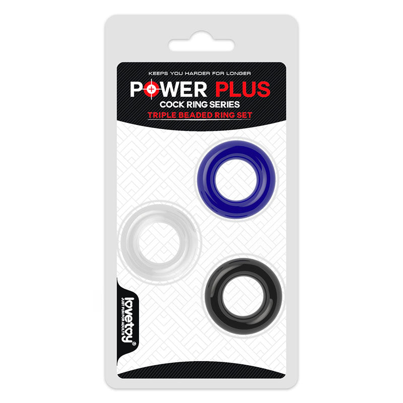 Power Plus Triple Donut Ring Set - Coloured Cock Rings - Set of 3 Lovetoy