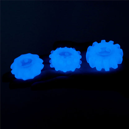 Lumino Play Penis Rings 3 Pack - Glow in the Dark Blue Cock Rings - Set of 3 Lovetoy