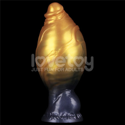 Aerosx 7.5 Inch Dual Density Inflatable Dildo - Gold/Blue 24 cm Inflatable Fantasy Dildo Lovetoy
