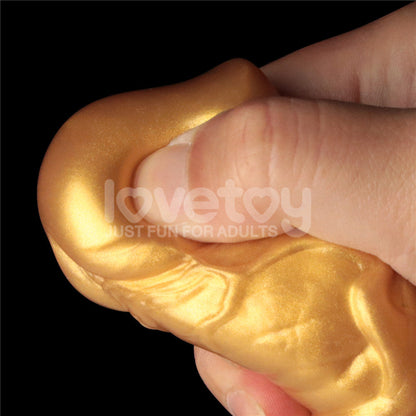 Aerosx 7.5 Inch Dual Density Inflatable Dildo - Gold/Blue 24 cm Inflatable Fantasy Dildo Lovetoy