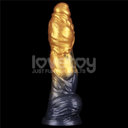 Aerosx 10 Inch Dual Density Inflatable Dildo - Gold/Blue 33 cm Inflatable Fantasy Dildo Lovetoy