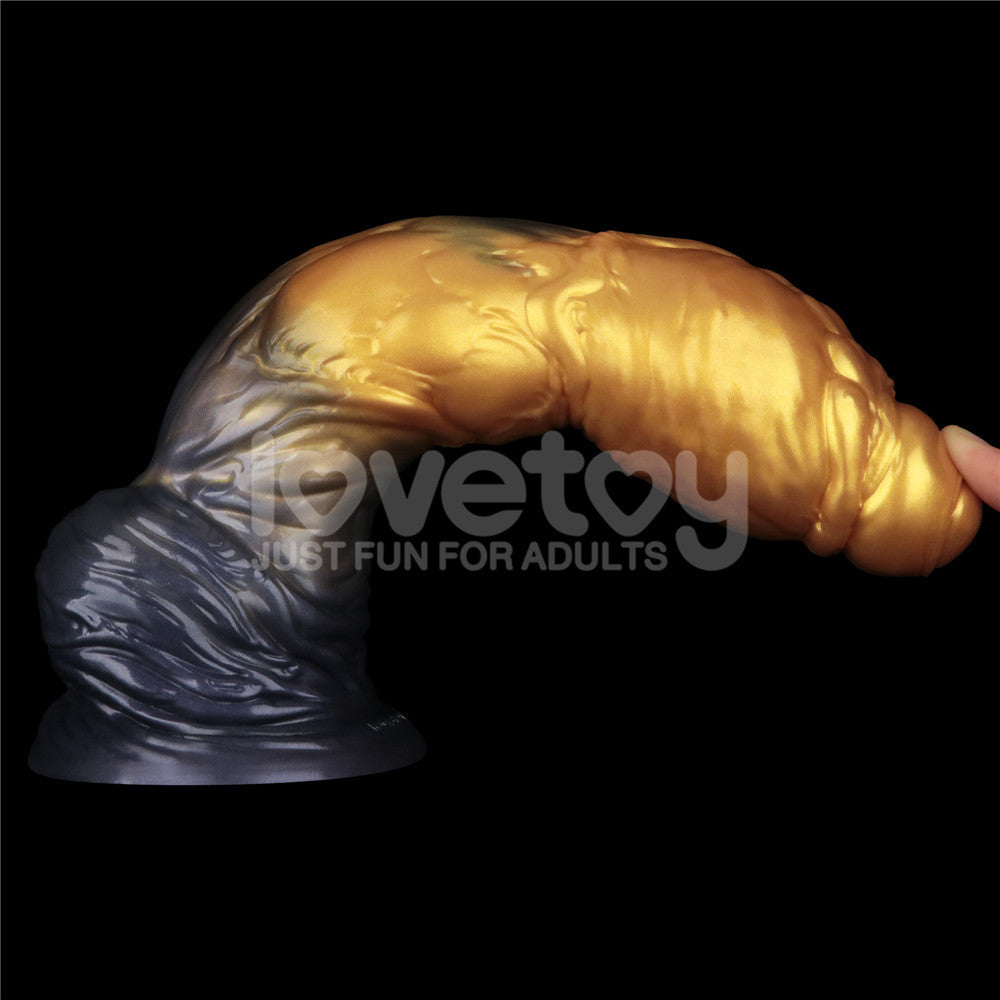 Aerosx 10 Inch Dual Density Inflatable Dildo - Gold/Blue 33 cm Inflatable Fantasy Dildo Lovetoy