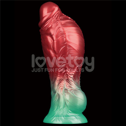 Aerosx 8 Inch Dual Density Inflatable Dildo - Red/Green 28 cm Inflatable Fantasy Dildo Lovetoy