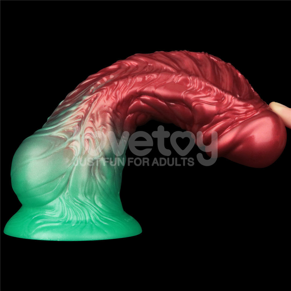 Aerosx 8 Inch Dual Density Inflatable Dildo - Red/Green 28 cm Inflatable Fantasy Dildo Lovetoy