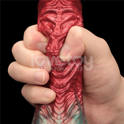 Aerosx 8 Inch Dual Density Inflatable Dildo - Red/Green 28 cm Inflatable Fantasy Dildo Lovetoy