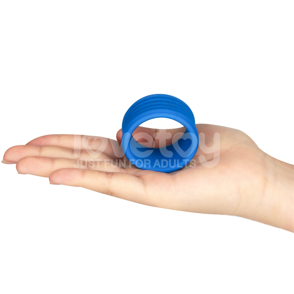 Pinnacle Pro Deep Rib Grip - Blue Cock Ring Lovetoy