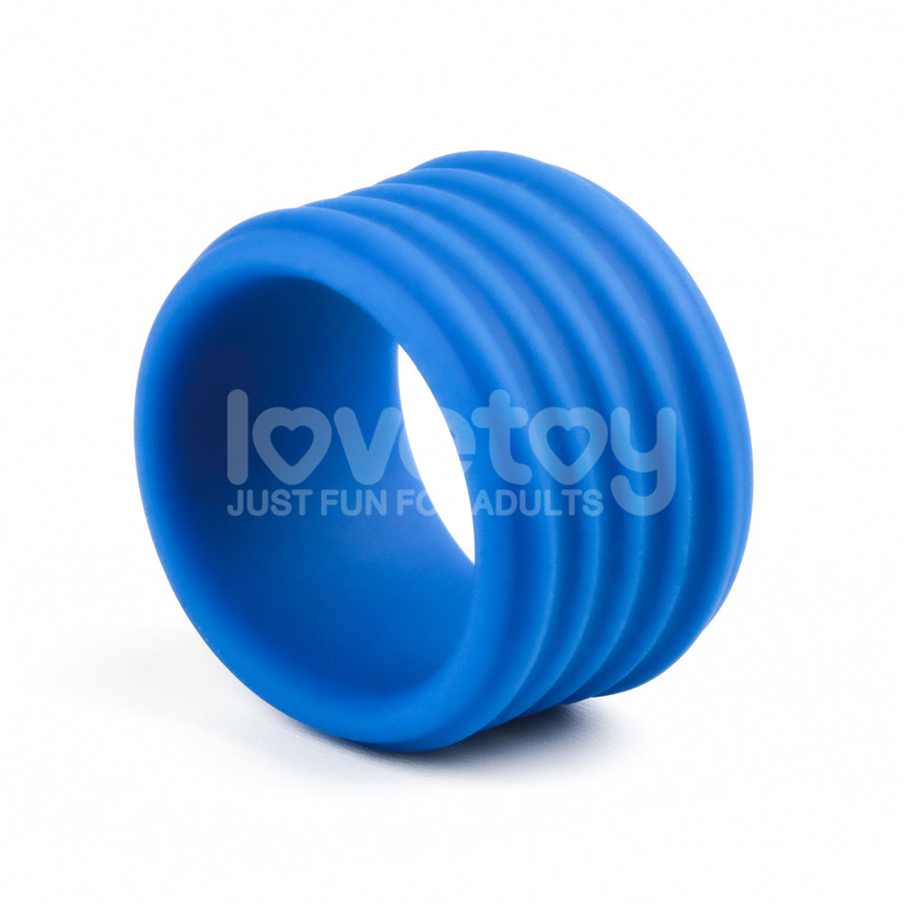 Pinnacle Pro Deep Rib Grip - Blue Cock Ring Lovetoy
