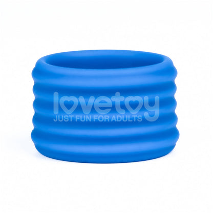 Pinnacle Pro Deep Rib Grip - Blue Cock Ring Lovetoy