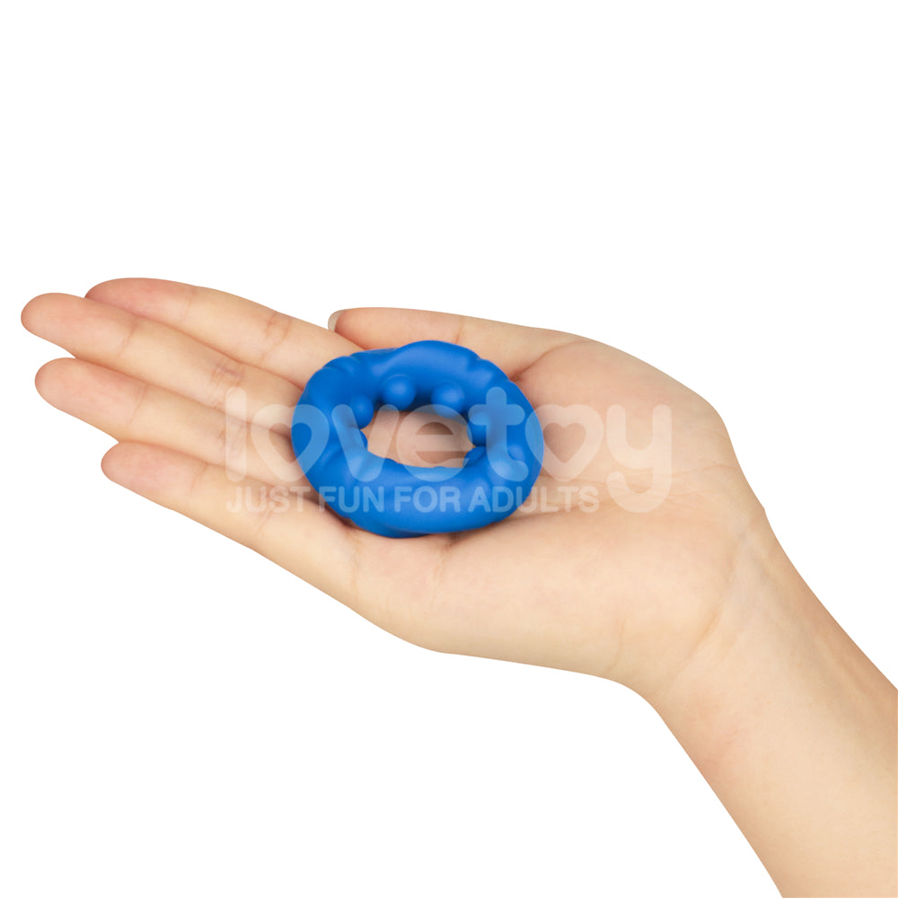 Pinnacle Pro Ridge Bump Stretcher - Blue Cock Ring Lovetoy