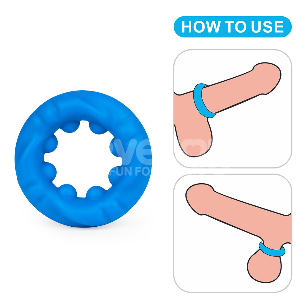 Pinnacle Pro Ridge Bump Stretcher - Blue Cock Ring Lovetoy