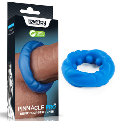 Pinnacle Pro Ridge Bump Stretcher - Blue Cock Ring Lovetoy