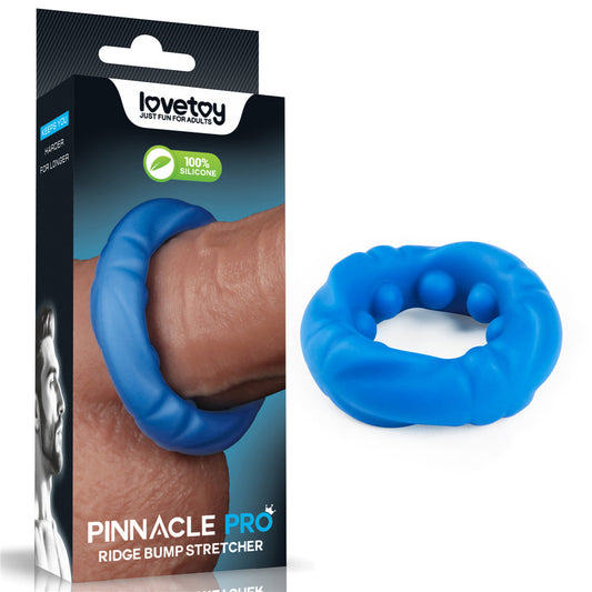 Pinnacle Pro Ridge Bump Stretcher - Blue Cock Ring Lovetoy
