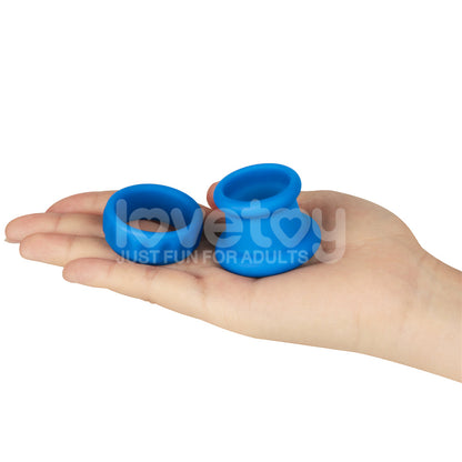 Pinnacle Pro Twin Flex - Blue Cock & Balls Rings Lovetoy