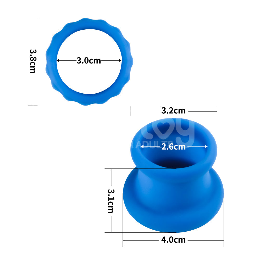 Pinnacle Pro Twin Flex - Blue Cock & Balls Rings Lovetoy
