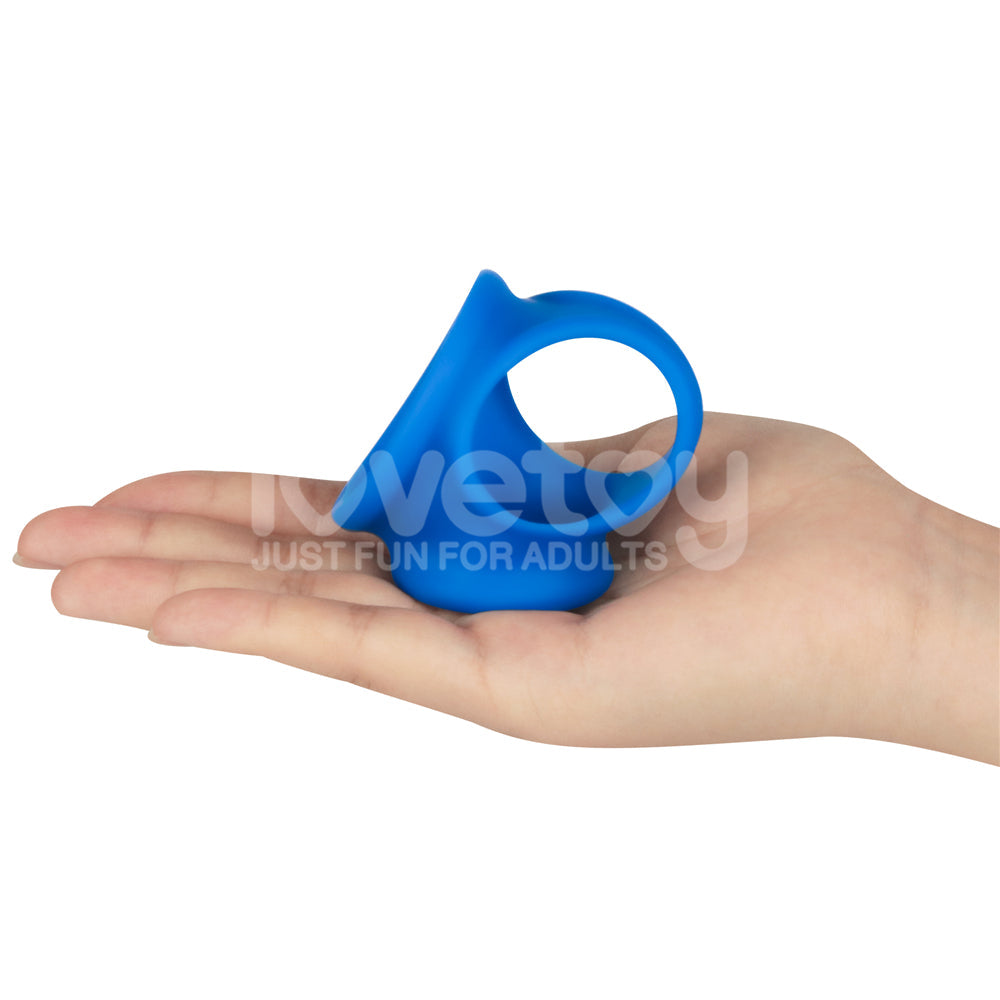 Pinnacle Pro Trio Grip Enhancer - Blue Cock & Balls Ring Lovetoy