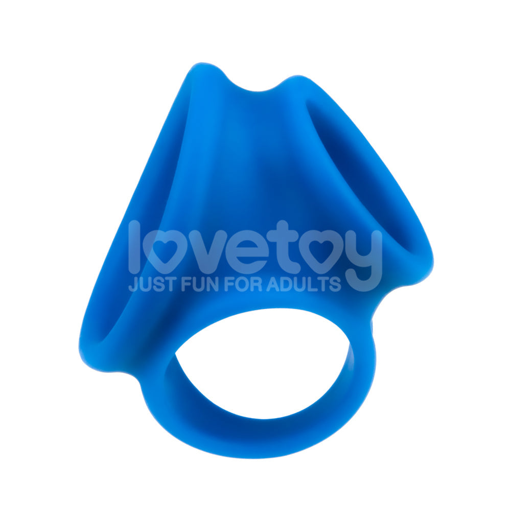 Pinnacle Pro Trio Grip Enhancer - Blue Cock & Balls Ring Lovetoy