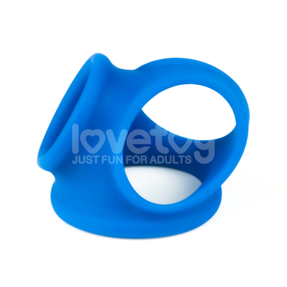 Pinnacle Pro Trio Grip Enhancer - Blue Cock & Balls Ring Lovetoy