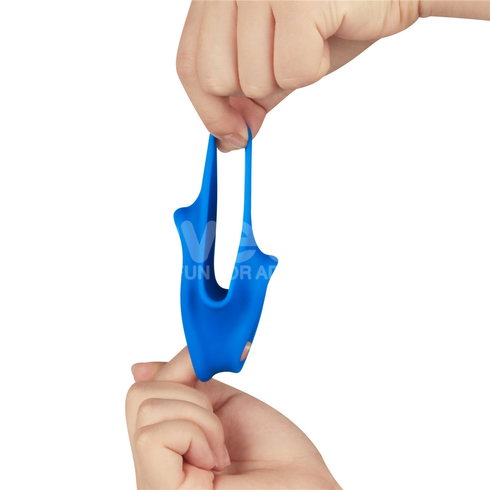Pinnacle Pro Trio Grip Enhancer - Blue Cock & Balls Ring Lovetoy