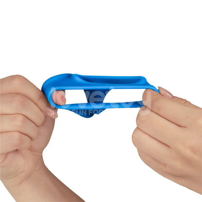 Pinnacle Pro Trio Grip Enhancer - Blue Cock & Balls Ring Lovetoy