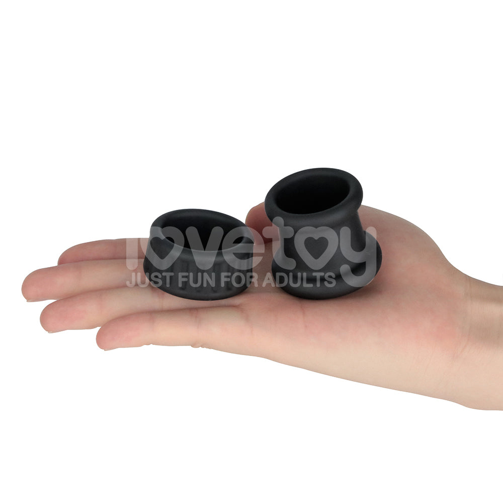 Pinnacle Pro Twin Grip Enhancer - Black Cock & Balls Ring Lovetoy
