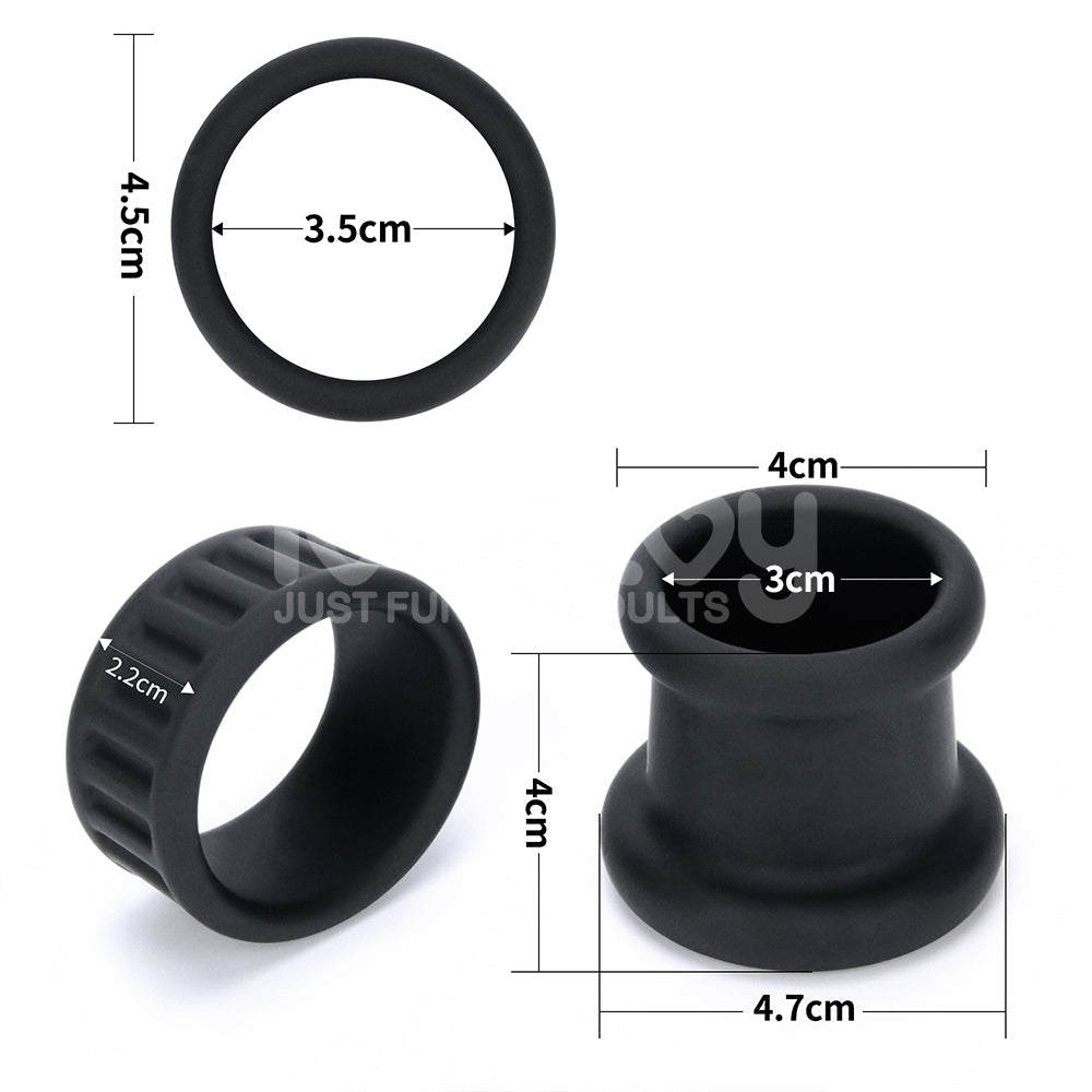 Pinnacle Pro Twin Grip Enhancer - Black Cock & Balls Ring Lovetoy