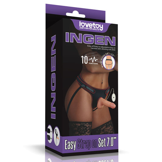 Ingen Vibrating Easy Strap-On Set - Flesh 17.8 cm (7'') Vibrating Strap-On Flesh - Club X