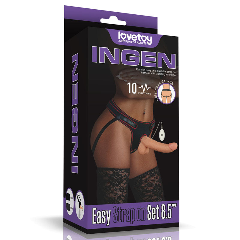 Ingen Vibrating Easy Strap-On Set - Flesh 21.6 cm (8.5'') Vibrating Strap-On Lovetoy