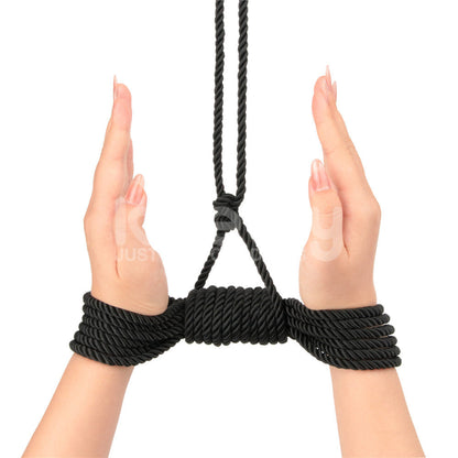 Rebellion Reign Silky Bondage Rope - Black - Black Bondage Rope - 10 metre length Lovetoy