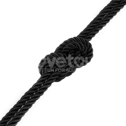 Rebellion Reign Silky Bondage Rope - Black - Black Bondage Rope - 10 metre length Lovetoy