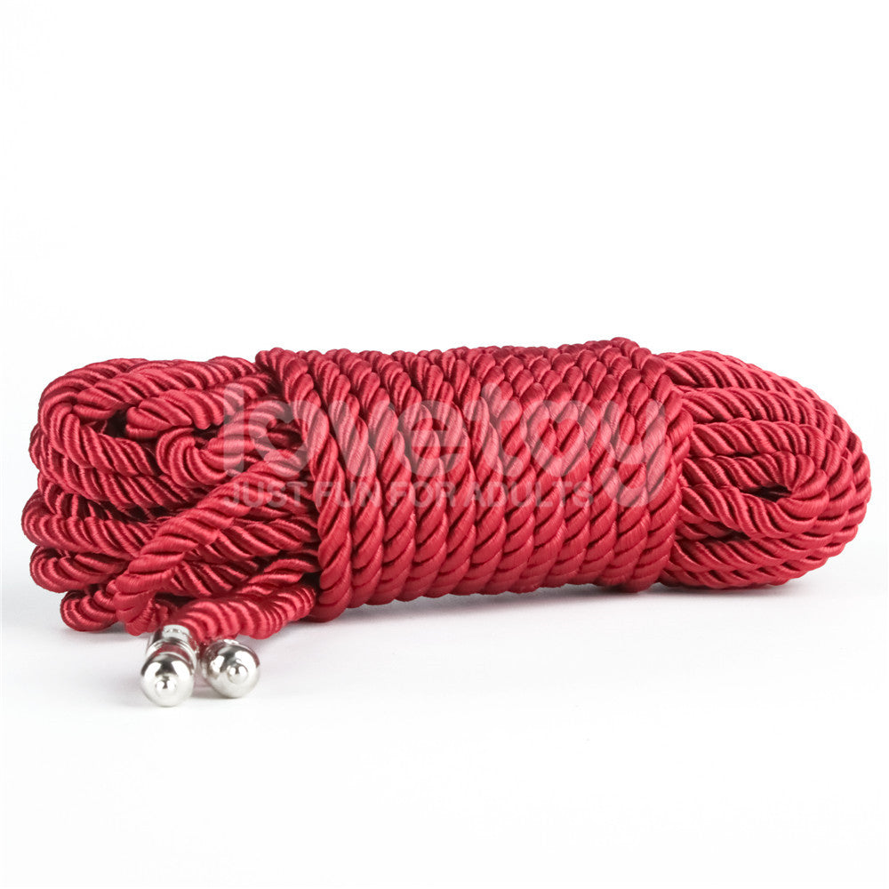 Rebellion Reign Silky Bondage Rope - Red - Red Bondage Rope - 10 metre length Lovetoy
