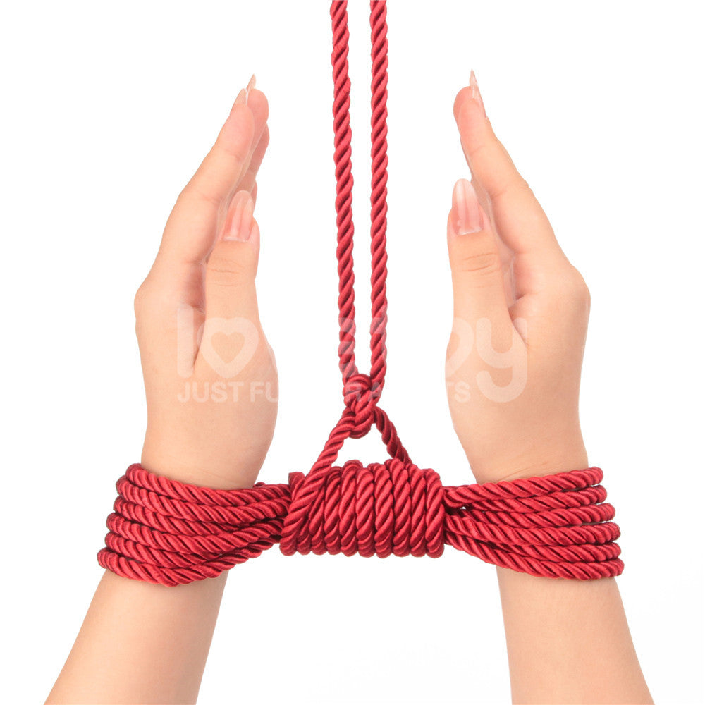 Rebellion Reign Silky Bondage Rope - Red - Red Bondage Rope - 10 metre length Lovetoy