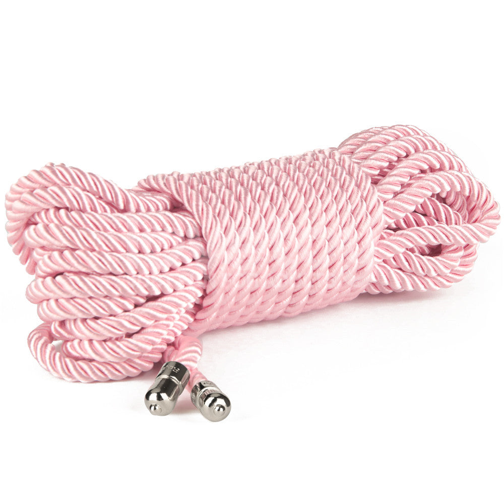 Rebellion Reign Silky Bondage Rope - Pink - Pink Bondage Rope - 10 metre length Lovetoy
