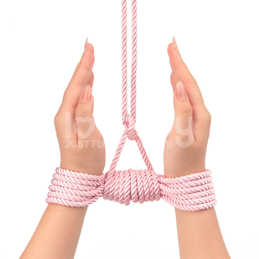 Rebellion Reign Silky Bondage Rope - Pink - Pink Bondage Rope - 10 metre length Lovetoy