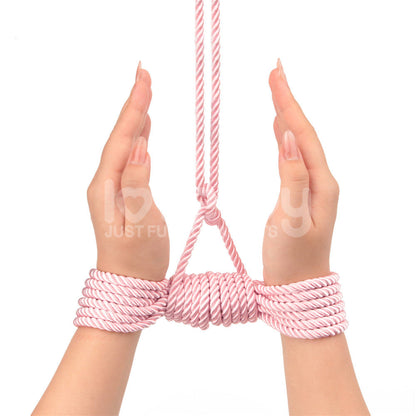 Rebellion Reign Silky Bondage Rope - Pink - Pink Bondage Rope - 10 metre length Lovetoy