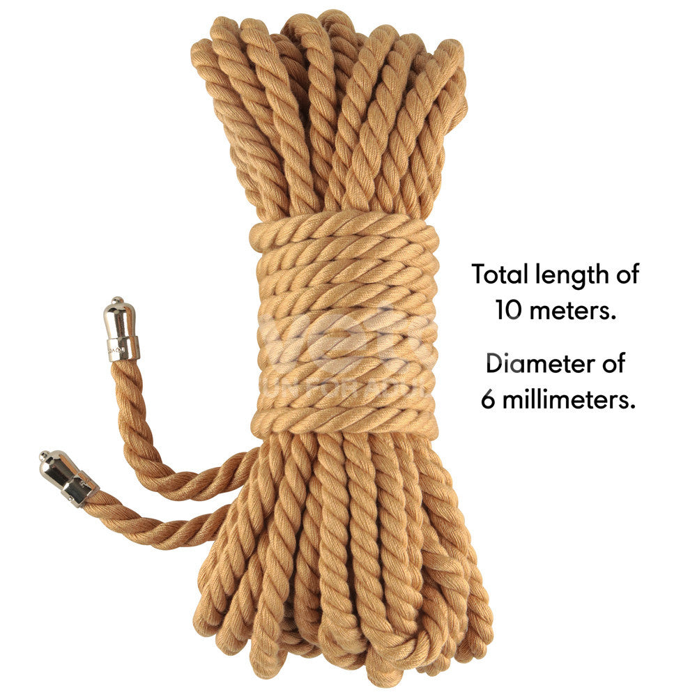 Rebellion Reign Bondage Rope - Natural - Natural Bondage Rope - 10 metre length Lovetoy