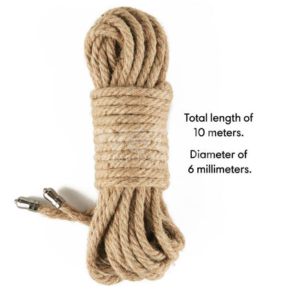 Rebellion Reign Hemp Bondage Rope - Rustic - Rustic Bondage Rope - 10 metre length Lovetoy