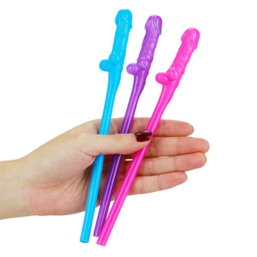 Jokes & Parties Original Willy Straws - Coloured Dicky Straws - Set of 9 Lovetoy