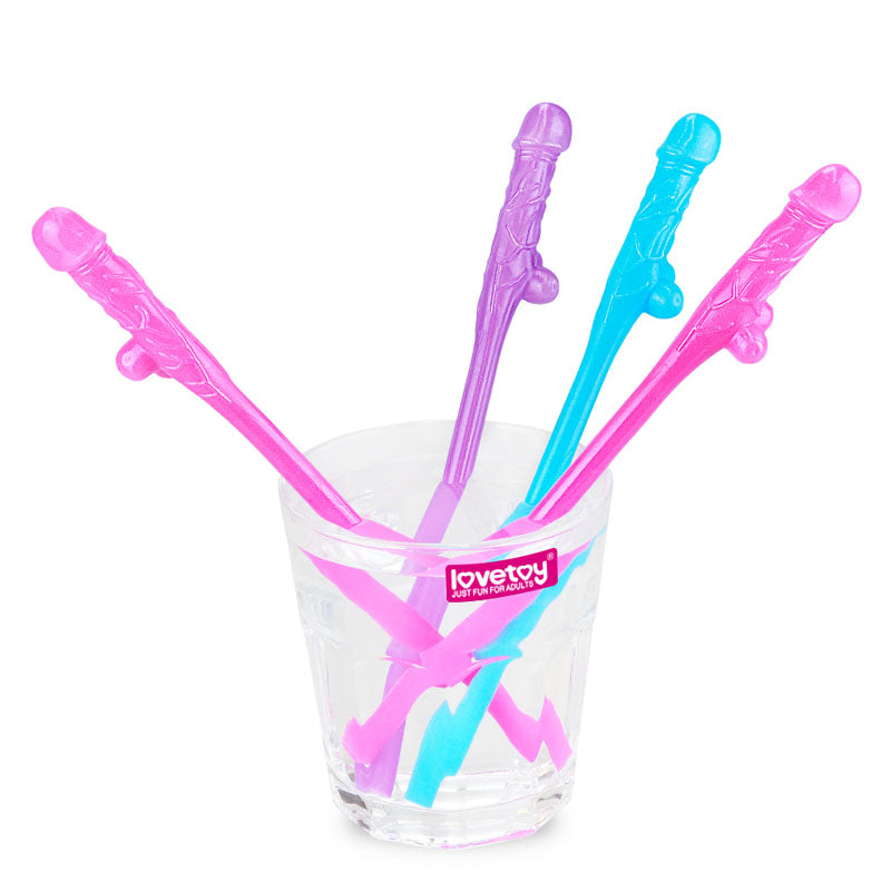 Jokes & Parties Original Willy Straws - Coloured Dicky Straws - Set of 9 Lovetoy