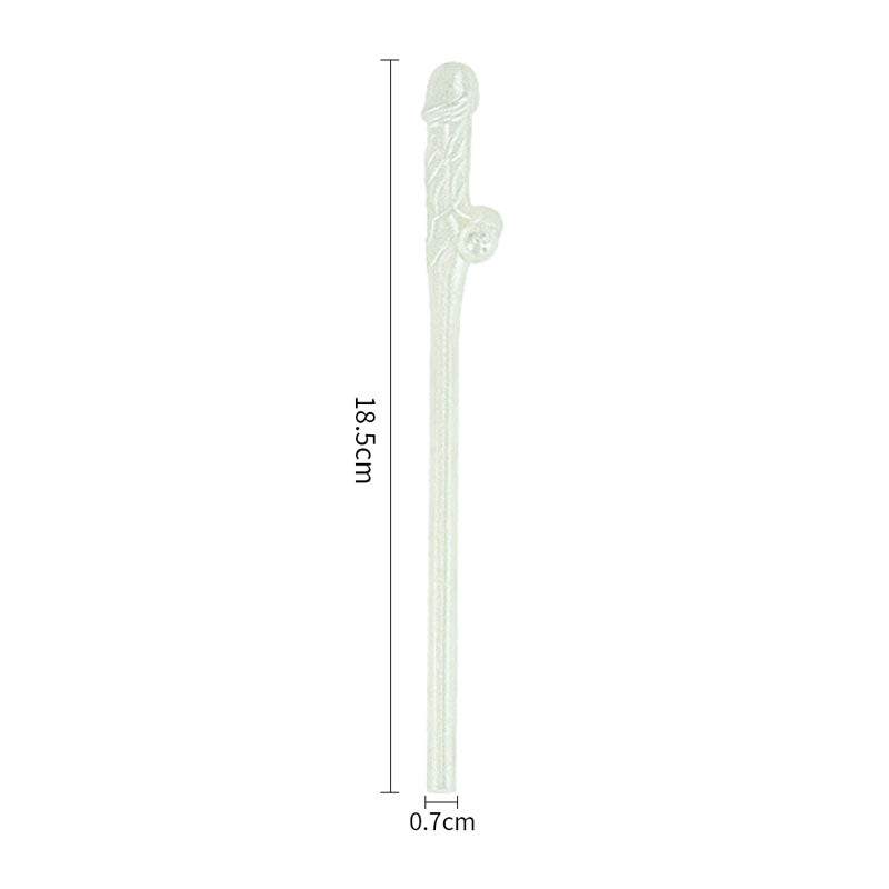 Jokes & Parties Glow In The Dark Willy Straws - Glow in Dark Dicky Straws - Set of 9 Lovetoy