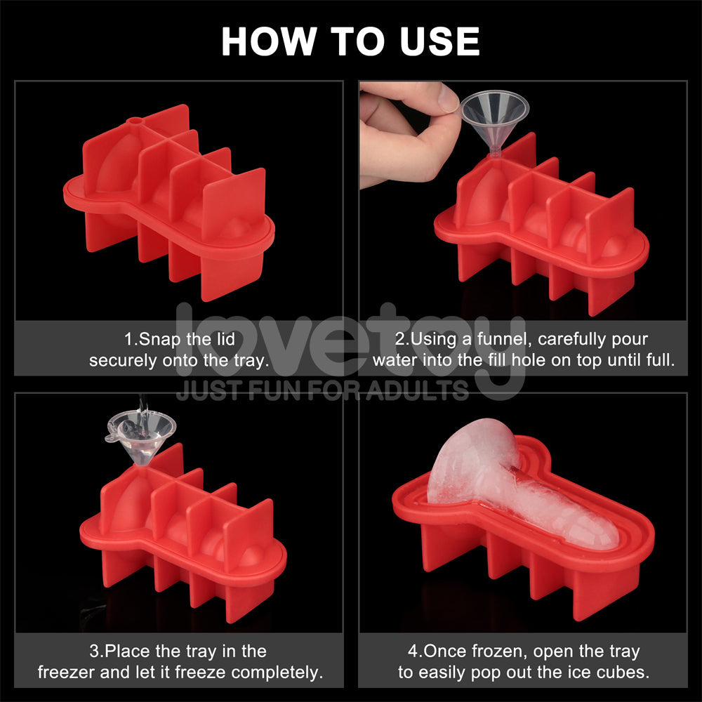 Jokes & Parties Mini Penis Silicone Ice Tray - Novelty Ice Tray Lovetoy