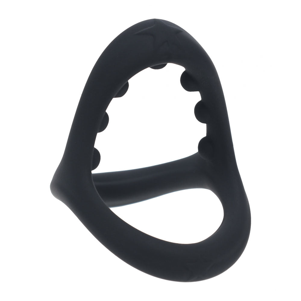 LEVELZ Soft Bead Grip Silicone Cock Ring - Black - Black Cock & Balls Rings Shots Toys