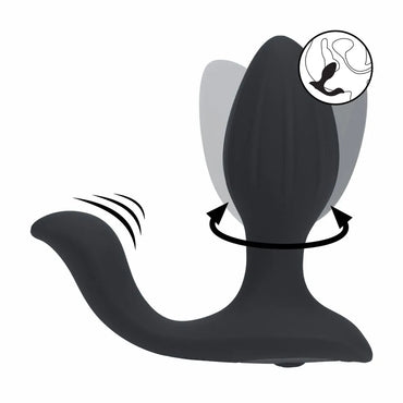 LEVELZ Vibrating & Rotating Anal Plug with Ball Stimulator - Black 10.7 cm USB Rechargeable Vibrating Butt Plug